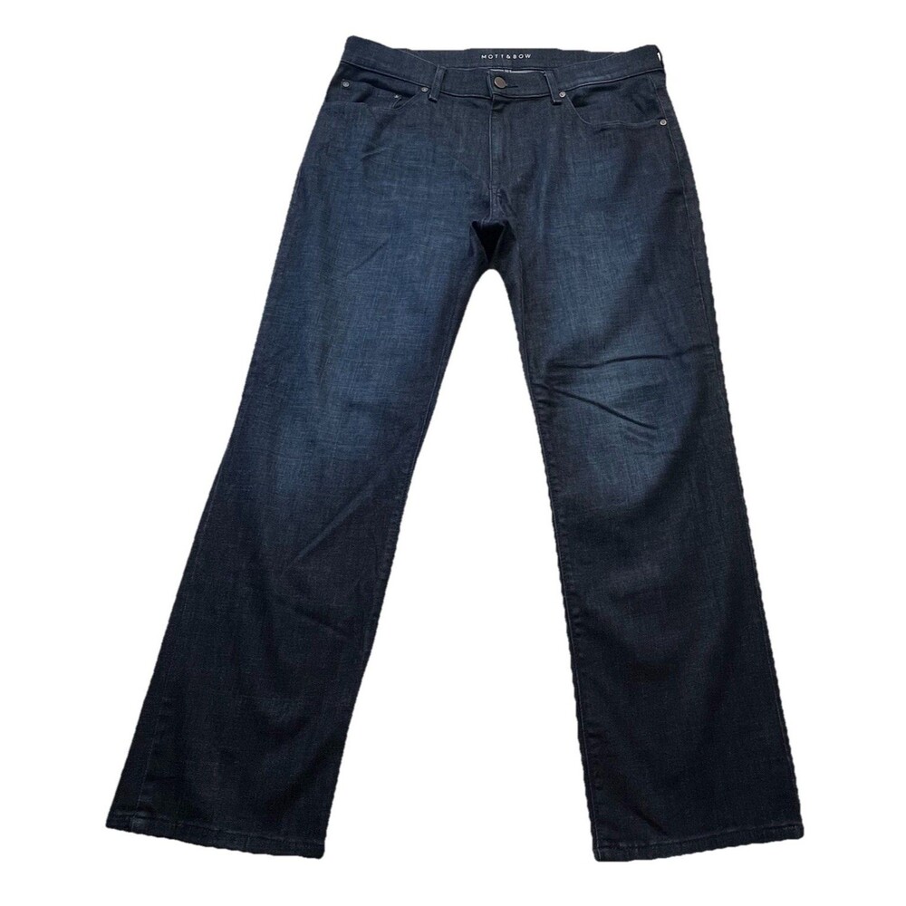 Mott & Bow Jeans Mens 36x30 Dark Crosby Straight Leg Stretch Preppy Heritage